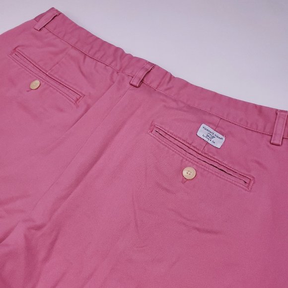Vineyard Vines Pink Shorts 34 Flat Front Cotton Me - Picture 12 of 12